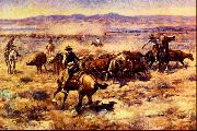 Charles M Russell The Round Up oil painting artist